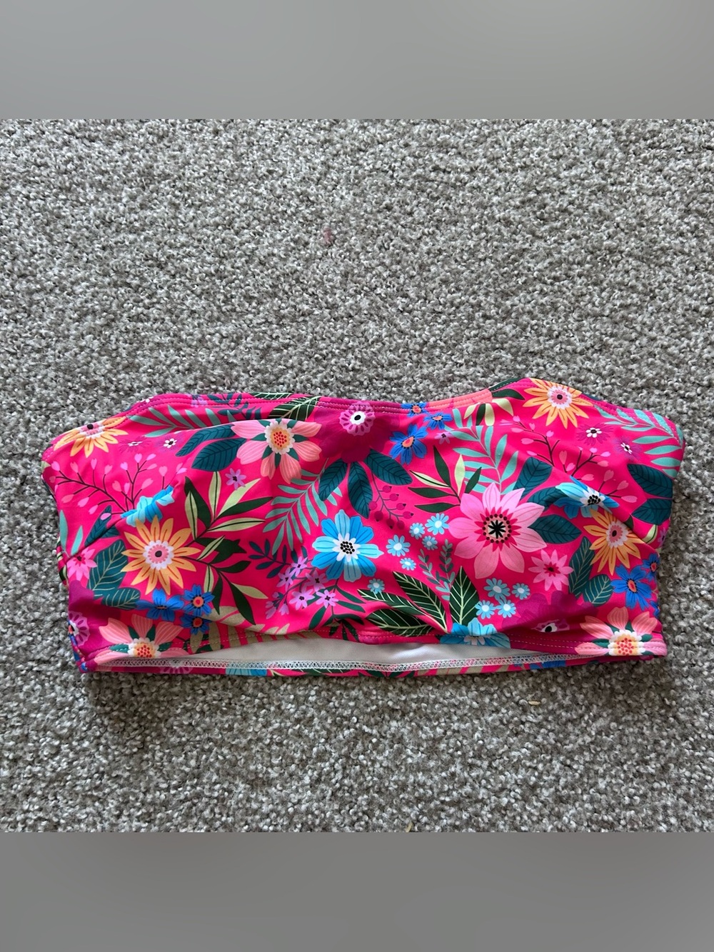 Pink Floral Bikini Top